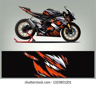 Motorcycle wrap design. ready print concept for vinyl wrap and motorcycle decal - Vector