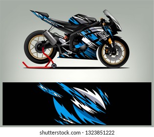Motorcycle wrap design. ready print concept for vinyl wrap and motorcycle decal - Vector
