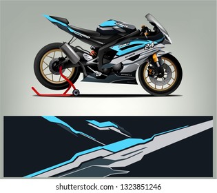 Motorcycle wrap design. ready print concept for vinyl wrap and motorcycle decal - Vector