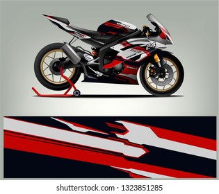 Motorcycle wrap design. ready print concept for vinyl wrap and motorcycle decal - Vector