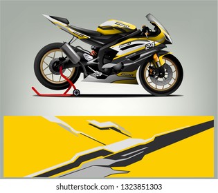 Motorcycle wrap design. ready print concept for vinyl wrap and motorcycle decal - Vector