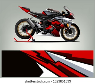 Motorcycle wrap design. ready print concept for vinyl wrap and motorcycle decal - Vector