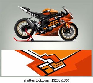 Motorcycle wrap design. ready print concept for vinyl wrap and motorcycle decal - Vector