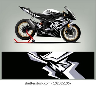 Motorcycle wrap design. ready print concept for vinyl wrap and motorcycle decal - Vector