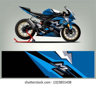 Motorcycle wrap design. ready print concept for vinyl wrap and motorcycle decal - Vector