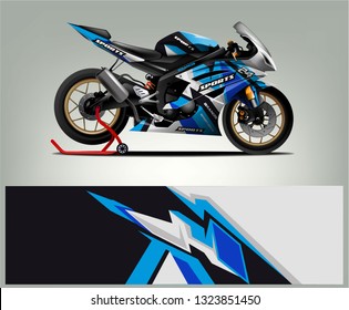 Motorcycle wrap design. ready print concept for vinyl wrap and motorcycle decal - Vector