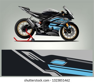 Motorcycle wrap design. ready print concept for vinyl wrap and motorcycle decal - Vector