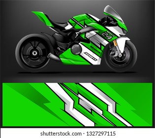 Motorcycle wrap design. ready print concept for vinyl wrap and motorcycle decal - Vector