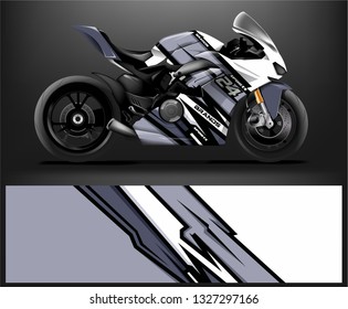 Motorcycle wrap design. ready print concept for vinyl wrap and motorcycle decal - Vector