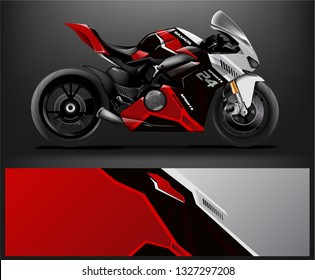 Motorcycle wrap design. ready print concept for vinyl wrap and motorcycle decal - Vector