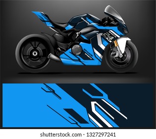 Motorcycle wrap design. ready print concept for vinyl wrap and motorcycle decal - Vector