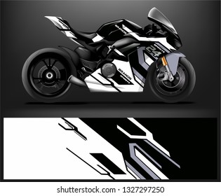 Motorcycle wrap design. ready print concept for vinyl wrap and motorcycle decal - Vector