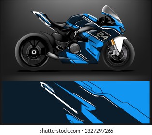 Motorcycle wrap design. ready print concept for vinyl wrap and motorcycle decal - Vector