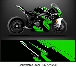 Motorcycle wrap design. ready print concept for vinyl wrap and motorcycle decal - Vector
