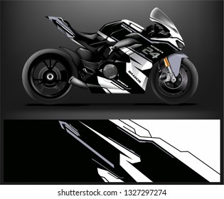 Motorcycle wrap design. ready print concept for vinyl wrap and motorcycle decal - Vector