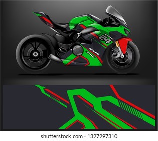 Motorcycle wrap design. ready print concept for vinyl wrap and motorcycle decal - Vector