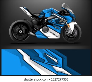 Motorcycle wrap design. ready print concept for vinyl wrap and motorcycle decal - Vector