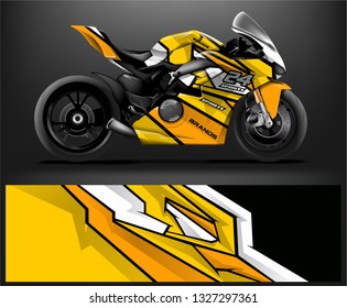 Motorcycle wrap design. ready print concept for vinyl wrap and motorcycle decal - Vector