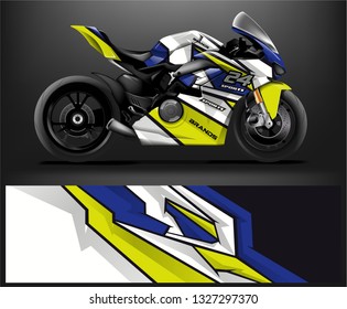 Motorcycle wrap design. ready print concept for vinyl wrap and motorcycle decal - Vector