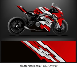 Motorcycle wrap design. ready print concept for vinyl wrap and motorcycle decal - Vector