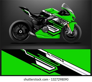 Motorcycle wrap design. ready print concept for vinyl wrap and motorcycle decal - Vector