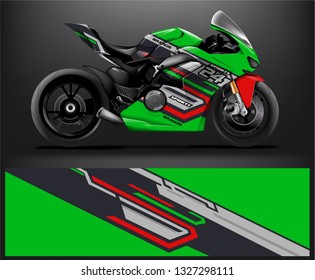 Motorcycle wrap design. ready print concept for vinyl wrap and motorcycle decal - Vector