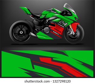 Motorcycle wrap design. ready print concept for vinyl wrap and motorcycle decal - Vector