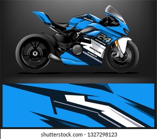 Motorcycle wrap design. ready print concept for vinyl wrap and motorcycle decal - Vector