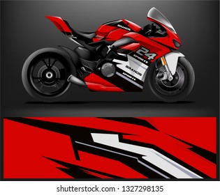 Motorcycle wrap design. ready print concept for vinyl wrap and motorcycle decal - Vector