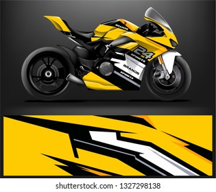 Motorcycle wrap design. ready print concept for vinyl wrap and motorcycle decal - Vector