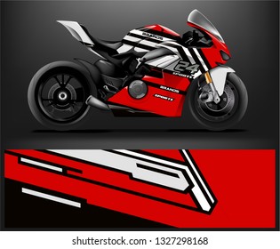 Motorcycle wrap design. ready print concept for vinyl wrap and motorcycle decal - Vector