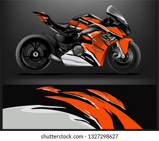 Motorcycle wrap design. ready print concept for vinyl wrap and motorcycle decal - Vector