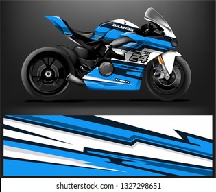 Motorcycle wrap design. ready print concept for vinyl wrap and motorcycle decal - Vector