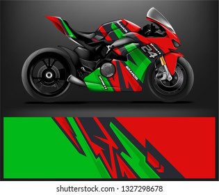 Motorcycle wrap design. ready print concept for vinyl wrap and motorcycle decal - Vector