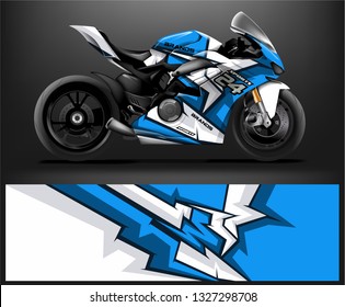 Motorcycle wrap design. ready print concept for vinyl wrap and motorcycle decal - Vector