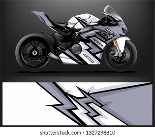 Motorcycle wrap design. ready print concept for vinyl wrap and motorcycle decal - Vector