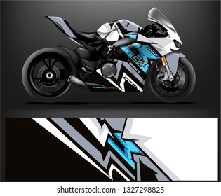 Motorcycle wrap design. ready print concept for vinyl wrap and motorcycle decal - Vector