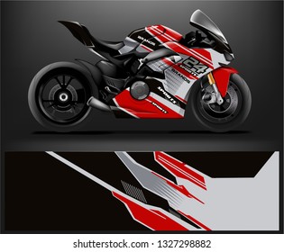 Motorcycle wrap design. ready print concept for vinyl wrap and motorcycle decal - Vector