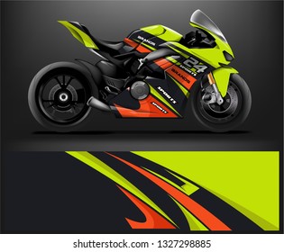 Motorcycle wrap design. ready print concept for vinyl wrap and motorcycle decal - Vector