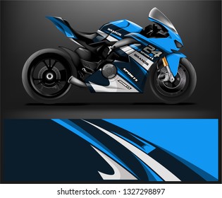 Motorcycle wrap design. ready print concept for vinyl wrap and motorcycle decal - Vector
