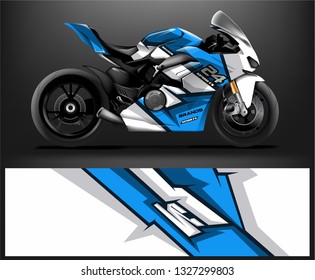 Motorcycle wrap design. ready print concept for vinyl wrap and motorcycle decal - Vector