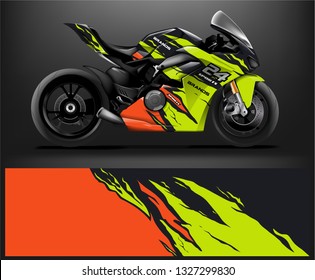 Motorcycle wrap design. ready print concept for vinyl wrap and motorcycle decal - Vector