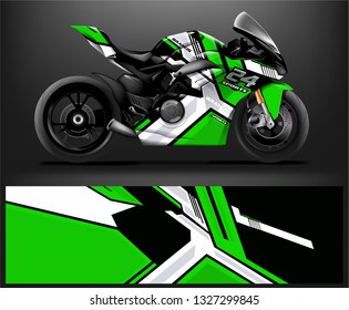 Motorcycle wrap design. ready print concept for vinyl wrap and motorcycle decal - Vector