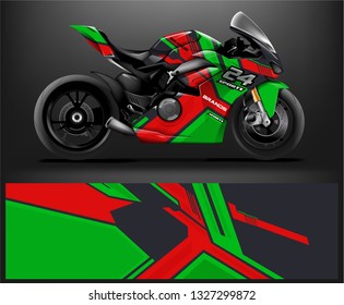 Motorcycle wrap design. ready print concept for vinyl wrap and motorcycle decal - Vector