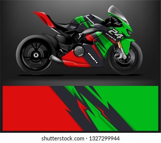 Motorcycle wrap design. ready print concept for vinyl wrap and motorcycle decal - Vector