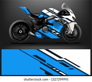 Motorcycle wrap design. ready print concept for vinyl wrap and motorcycle decal - Vector