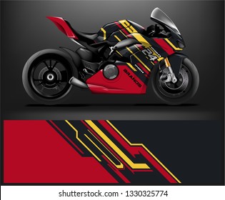 Motorcycle wrap design. ready print concept for vinyl wrap and motorcycle decal