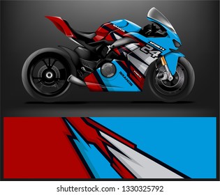 Motorcycle wrap design. ready print concept for vinyl wrap and motorcycle decal