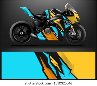 Motorcycle wrap design. ready print concept for vinyl wrap and motorcycle decal