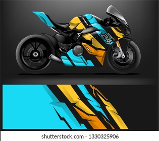 Motorcycle wrap design. ready print concept for vinyl wrap and motorcycle decal